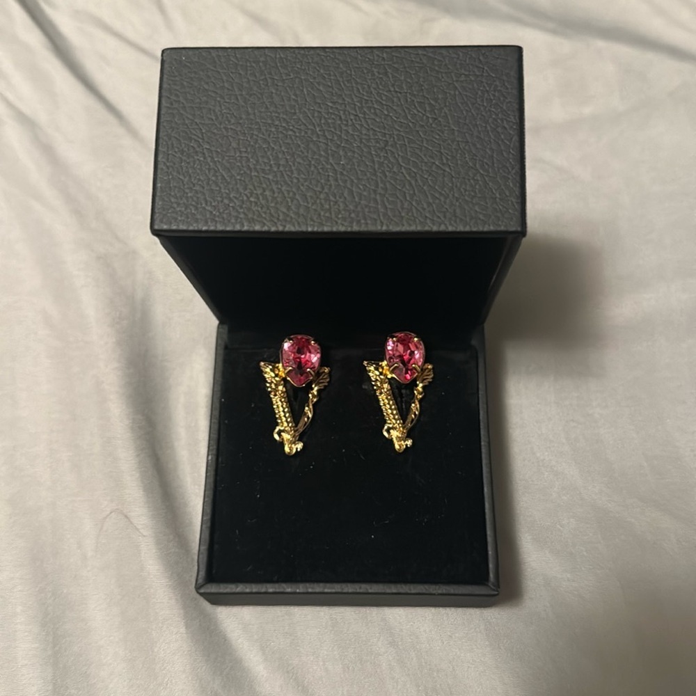 Versace Crystal V Earrings
